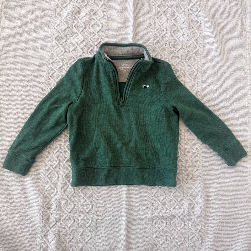 Vineyard Vines Forest Green Quarter-Zip Pullover